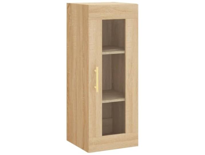 Wandschrank, elegantes Design, praktisch, Aufbewahrung, 34,5 x 34 x 90 cm, Eichenholz, Sonoma 02_0048681