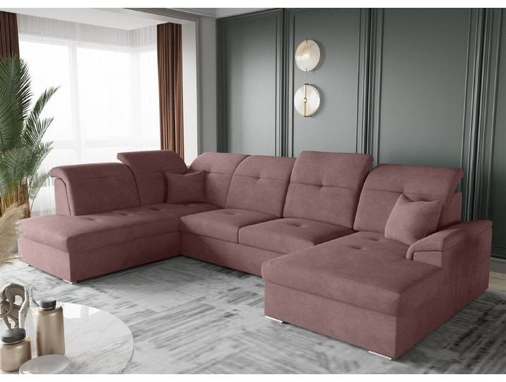 Fun Möbel Wohnlandschaft Wohnlandschaft FREJA mit Schlaffunktion, mit Bettkasten