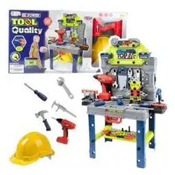 Lean Toys Heimwerkertisch 2-in-1 Koffer Werkzeugset Schraubendreher Helm 133-tlg.