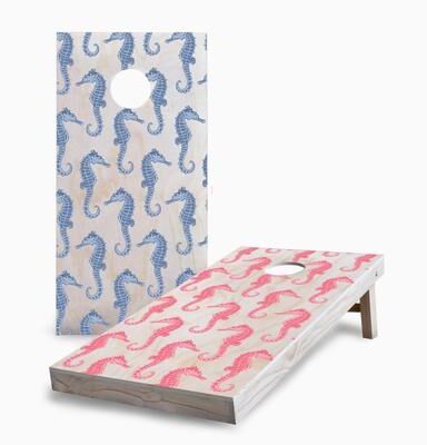 Skip's Garage Seahorse Corn Hole Board Set with Hole Lights