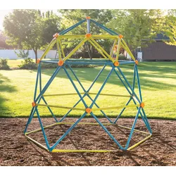 Lifetime Stahl Klettergerüst Geodome | Klettergerüst Garten | Blau/Lime | Ø 238x223 cm - Blau/Lime