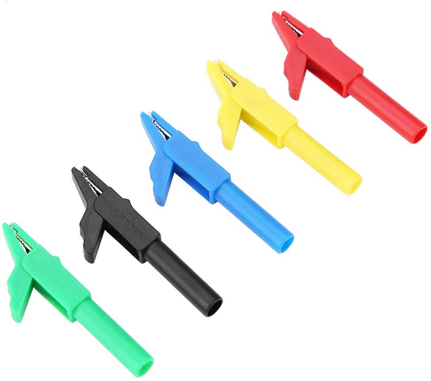 5 Stuks Vernikkeld Messing Krokodillenklemmen voor Bananenstekkers, 5 cm