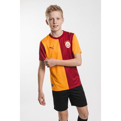 Fußballtrikot PUMA "GSK HOME JERSEY REPLICA JR", Jungen, Gr. 128, rot (schwarz cherry, summer sunset), Web, Obermaterial: 100% Polyester, unifarben, regular fit normal, Rundhals, Trikots Fußballtrikot, für Kinder, für sportliche Aktivitäten,...