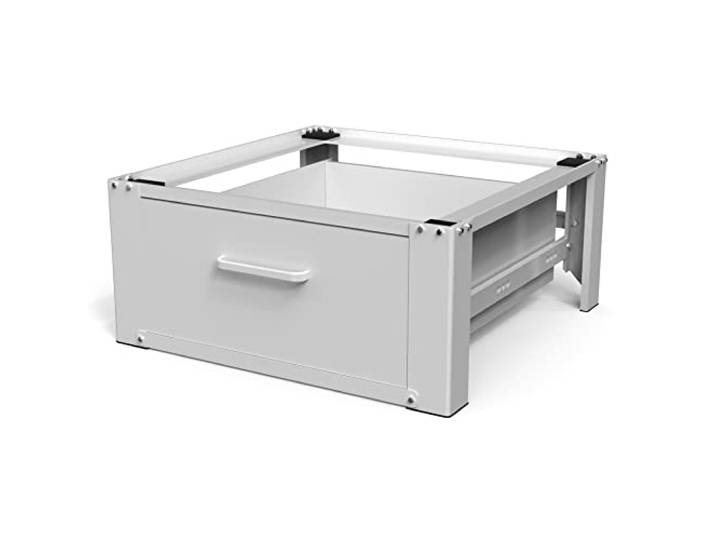 Vonia Wasmachine verhoger Dubbel Wasmachine en Droger Verhoger Wasmachine Verhoger met Lade Wit (Wit, Enkel)
