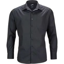 James & Nicholson Herren Popeline Business Hemd langarm JN642 black S