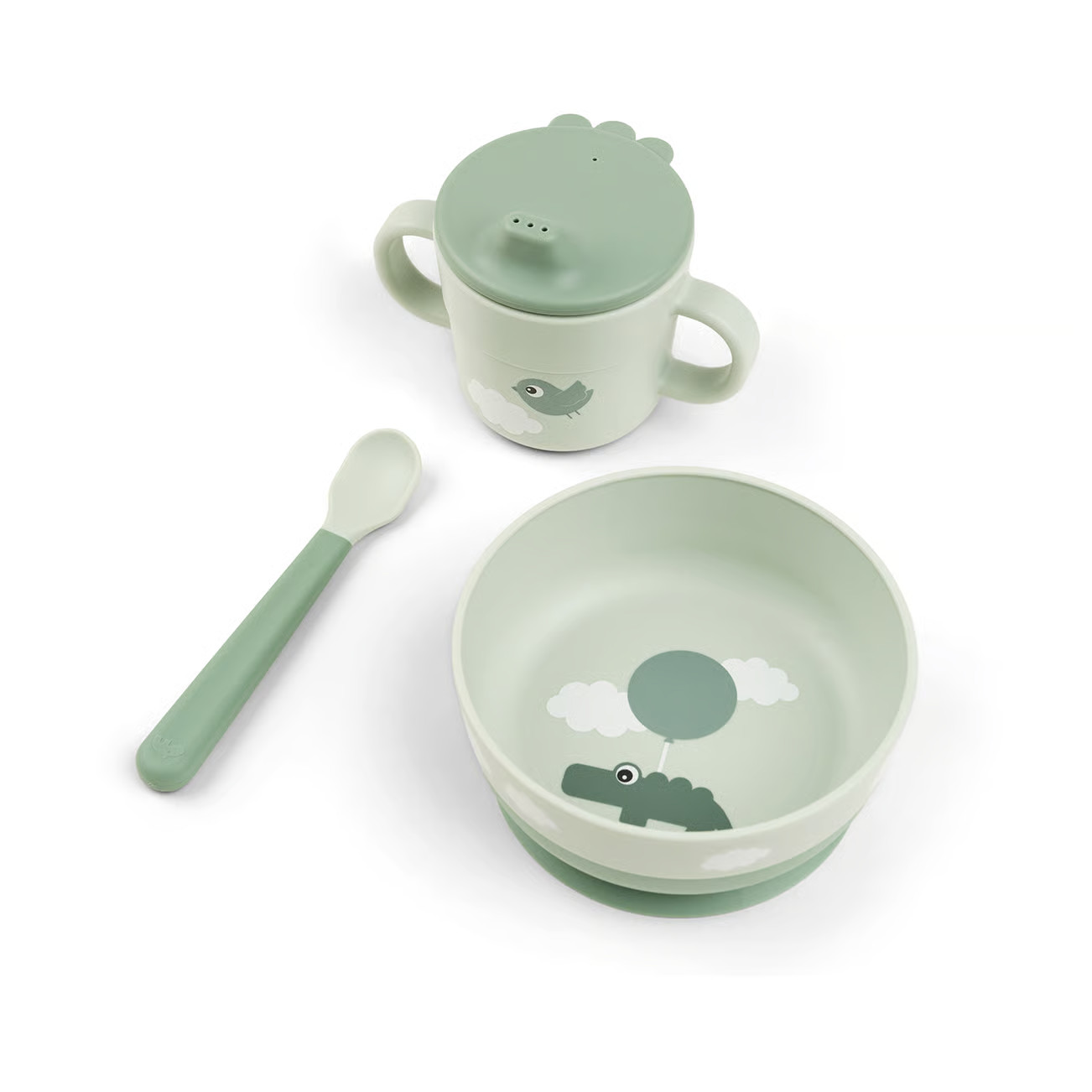 Done by deer Happy Clouds foodie first meal serviesset 3-delig Green