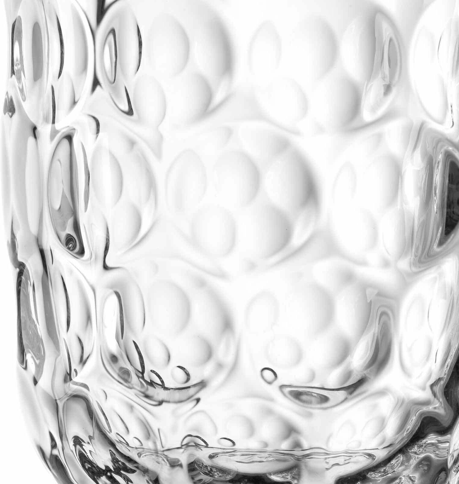 Latte-Macchiato-Glas LEONARDO "Latte Macchiato Gläser (1) Gocce 390 ml 6er Set transparent", bunt (transparent), 6 tlg., Glas, Trinkgefäße, Latte-Macchiato-Glas