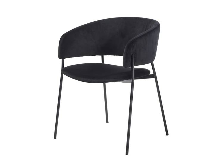 Fauteuil de table en velours noir