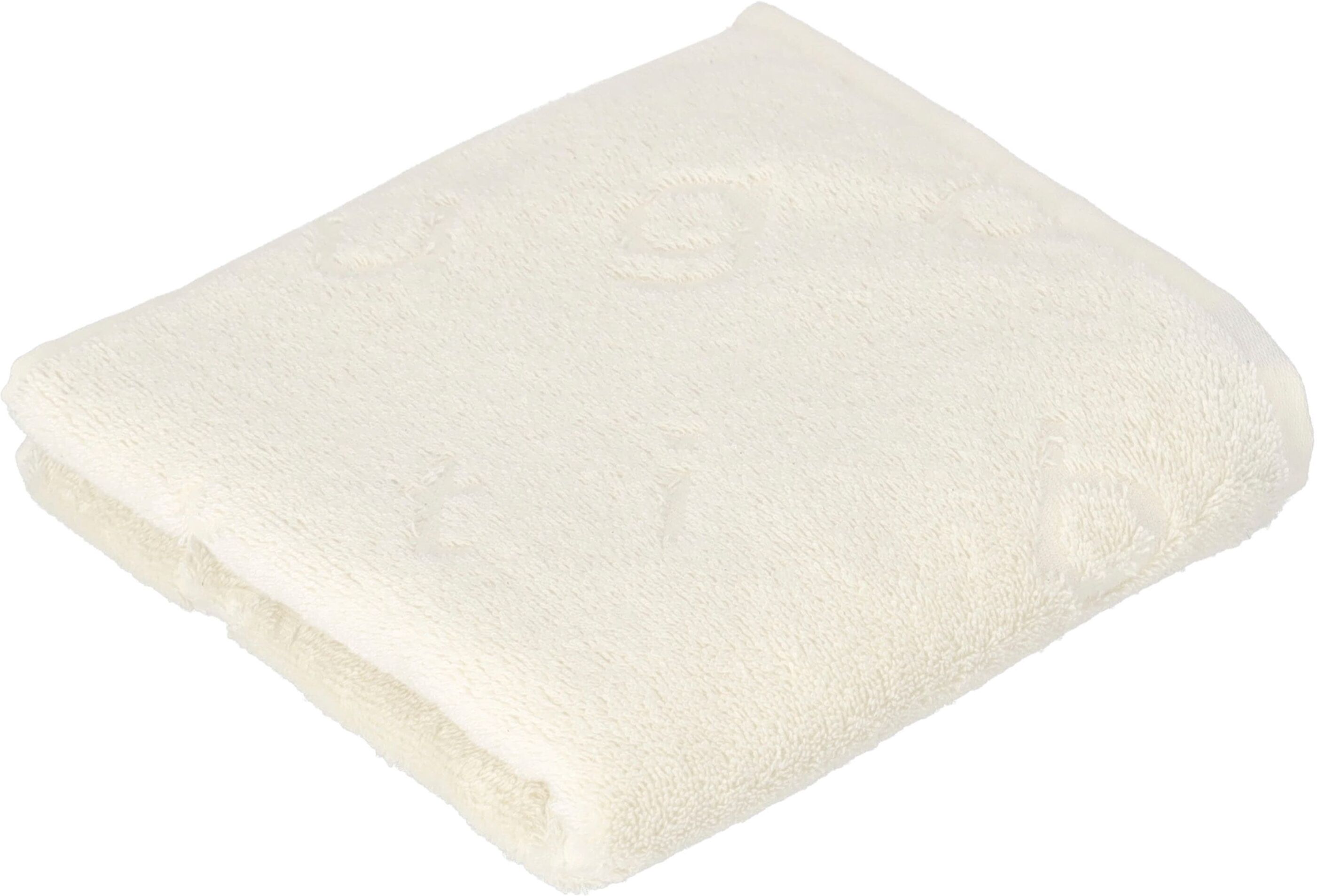 Badetuch BUGATTI "Trentino", weiss (ivory), B:67cm L:140cm, Walkfrottier, Baumwolle, Handtücher, Badetuch, all over Logoeinwebung ivory B/L: 67cmx140cm, 1 Stk., Markenlogos, Walkfrottier