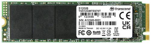 Transcend MTE670T 512GB Interne M.2 PCIe NVMe SSD 2280 PCIe NVMe 3.0 x4 Industrial TS512GMTE670T