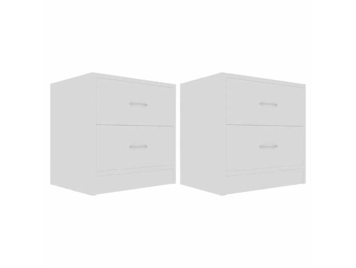 NOUVEAU Commode Chambre - Lot de 2 Tables de chevet - design classique - blanc - 40x30x40cm - Bois d'ingénierie 28311