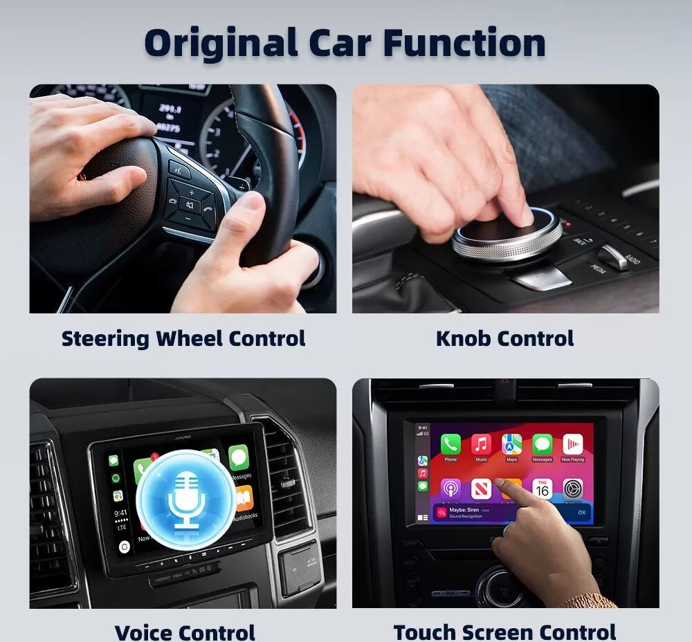 INF 2-in-1 Wireless CarPlay Adapter Kompatibel mit Apple: Kabelgebundene zu kabelloser Konnektivität Silber