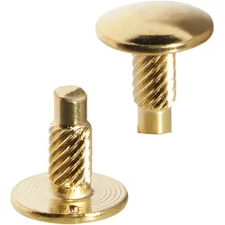100 Einpressköpfe für Buchschrauben, 6 mm, vermessingt, 100 Stück, Metall, gold