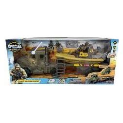 Adar Militärfahrzeug mit Anhänger und Boot 64,5 x 28 x 12,5 cm (67923365)