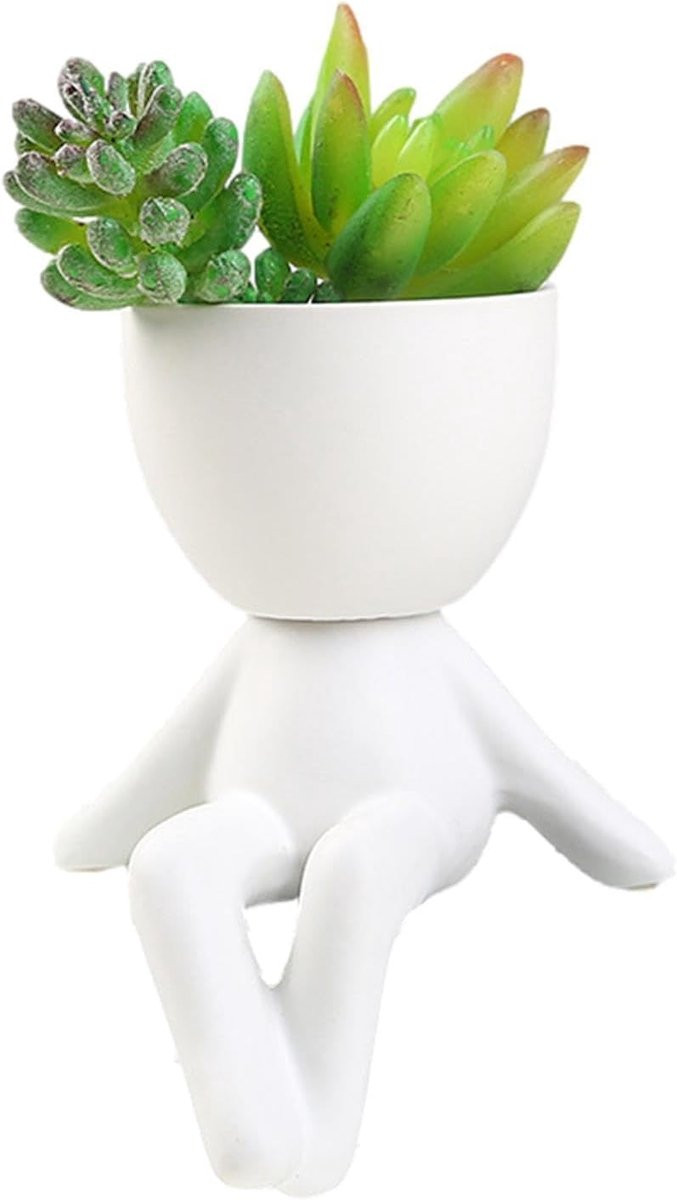 Artistieke witte keramische vaas met bloempotfiguur voor woondecoratie