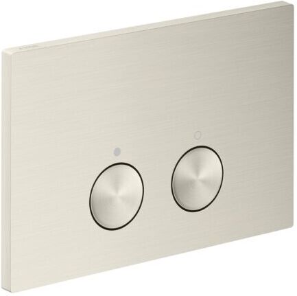 Hansgrohe AXOR FlushPlate Drückerplatte 42531800 für 2-Mengen-Spülung, Metall, Edelstahl Finish