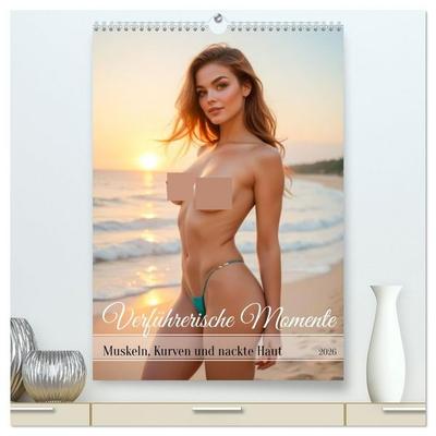 Verführerische Momente - Muskeln, Kurven und nackte Haut (hochwertiger Premium Wandkalender 2026 DIN A2 hoch), Kunstdruck in Hochglanz