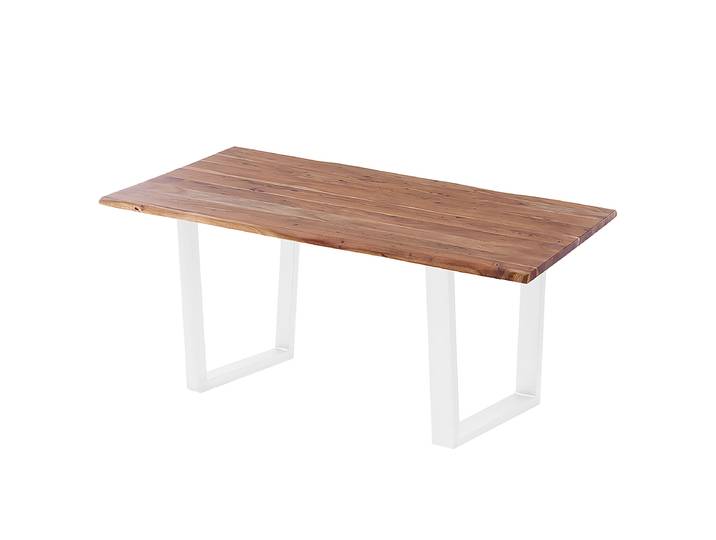 home24 Houten bureau met boomrand 120cm bruin/bruin acaciahout trapezevormig wit