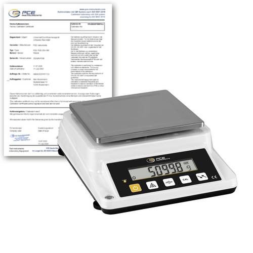 PCE Instruments PCE-BSK 5100-ICA Tischwaage Wägebereich (max.) 5100g Ablesbarkeit 0.2g netzbetrieben Weiß
