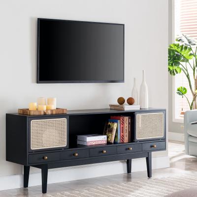 Holly & Martin Simms Midcentury Modern Media Console by SEI Furniture in Black