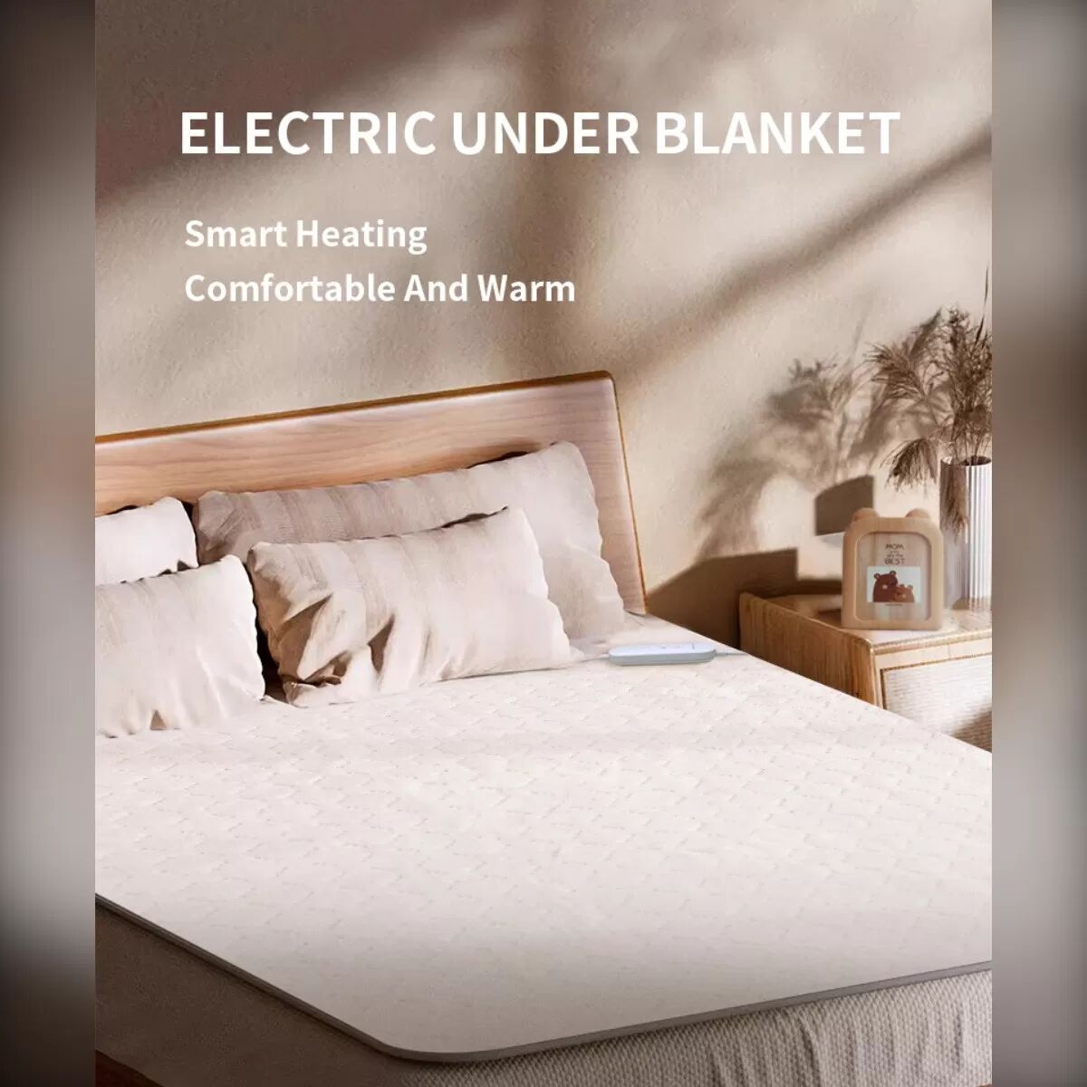 INF Couverture Chauffante Électrique à Température Réglable et Double Commande pour l'Hiver - 140x160cm (Prise EU)
