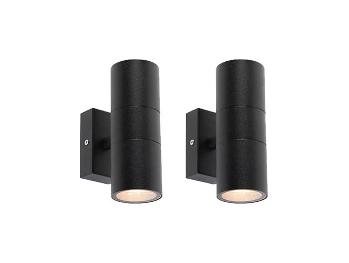 Lot de 2 appliques murales d'extérieur noires IP44 - Duo