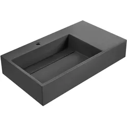 HÄNGEWASCHBECKEN Schwarz 75/43 cm Mineralguss Cusco