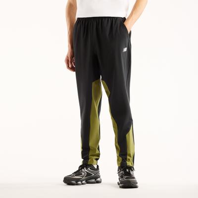 Trainingshose NEW BALANCE "UTILITY STRETCH WOVEN PANT", Herren, Gr. XL, N-Gr, schwarz (sport grün (gee)), Obermaterial: 86% Polyester, 14% Elasthan, Hosen Trainingshose, Trainingshose für Fitness und Sportmode, sportlicher Stil