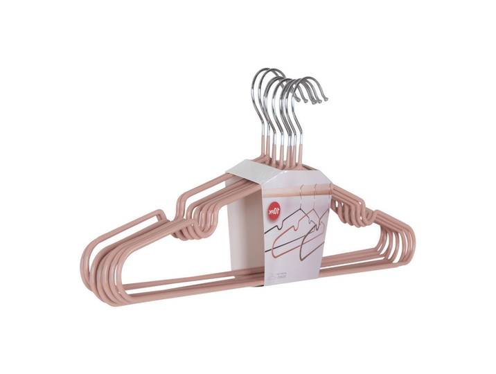 Kinderkleiderbügelset Massa Hangers, Silberfarben, Hellrosa, Metall, Kunststoff, 41x18x4 cm, Garderobe, Kleiderbügel