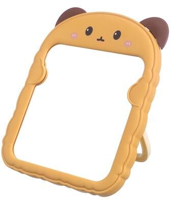 Fusion Finds Cute Cat Ear Makeup Mirror Folding Desktop Vanity Mirror For Makeup, Skincare & Travel bear Yellow