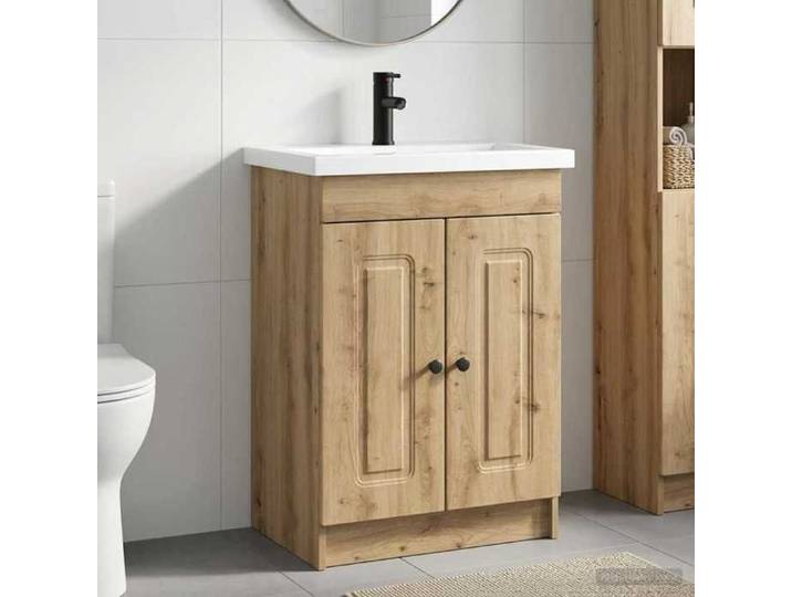 SALLE DE Bain COMPLETE - Ensemble de mobilier de salle de Bain - solide et durable - Chêne artisanal_26ofa61l