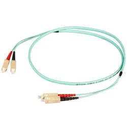 EFB Elektronik Duplex Jumper SC-SC 50/125μ, OM3, LSZH, aqua, Flat Twin 3x5mm, 50m (50 m), Netzwerkkabel