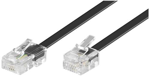 Goobay Telefon (analog) Anschlusskabel [1x RJ45-Stecker - 1x RJ11-Stecker] 3.00m Schwarz
