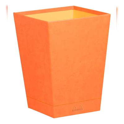 Rhodiarama Papierkorb aus Kunstleder, 27x27x32cm - Tangerine 318924C