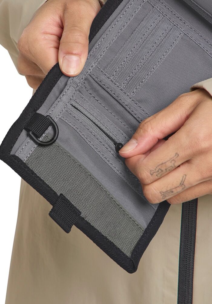 Geldbörse JACK WOLFSKIN "GUTLEUT WALLET", Herren, schwarz, Polyester, Kleinlederwaren Geldbörse schwarz Einheitsgröße