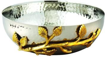 Elegance Heim Concept 6.5-inch Gilt Leaf Hammered Bowl