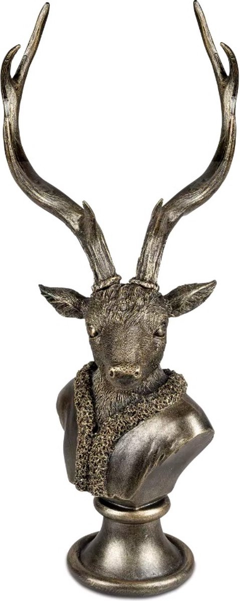 Boltze Hert Decoratie Goud op voetstuk B/D/H: 52 x 25 x 20 cm
