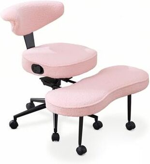 Garvee Ergonomic Criss Cross Chair with Wheels, Adjustable Height Meditation Kneeling Office Chair Lumbar Support for Yoga ADHD