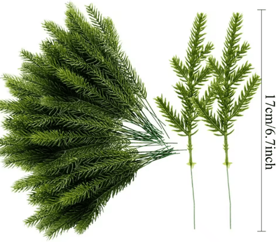 Uplift Curations 20PCS Artificial Pine Branches Realistic Fake Pine Stems For DIY Christmas Garland & Decor 01 5pcs
