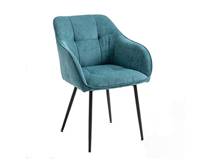 Casa Vital Esszimmerstuhl MOSINA, 2er-Set, 57x61x81 cm, mit Armlehnen, gepolstert, Ziernähte, Metallgestell pulverbeschichtet, 120 kg belastbar, farbig (Blau)