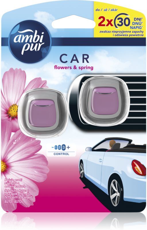 AmbiPur Car Flowers&Spring désodorisant pour la voiture 2x2 ml