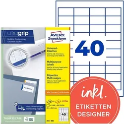 Avery Zweckform 8800er-Pack Universal-Etiketten mit ultragrip »3657-200« weiß