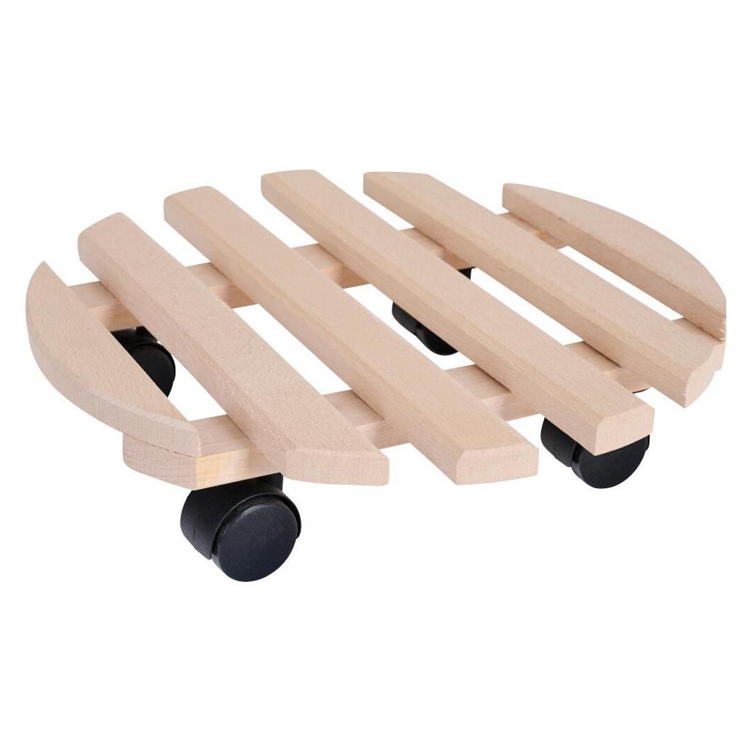 Siena Garden Holz-Rolluntersetzer Ø 35 cm, natur Tragkraft: 25 kg, Buchenholz (8213)