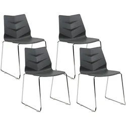 ESSZIMMERSTUHL 4er-Set Kunststoff Grau Hartley