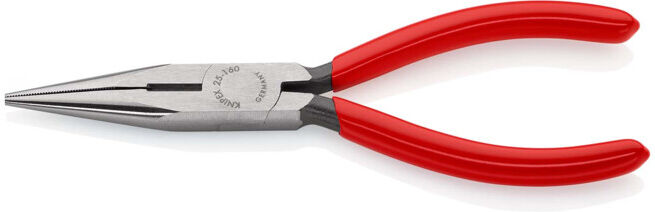 Pince radio DIN ISO 5745 L. 160 mm plat/rond droite poli revêt. en plastique KNI ; Knipex (25 01 160)