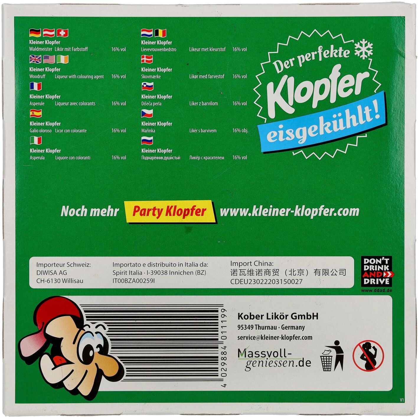 Kleiner Klopfer Waldmeister 16% Vol. 25x0,02l