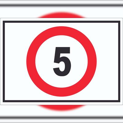 HB-Druck Tempo 5 km/h Geschwindigkeitsbegrenzung Aufkleber Symbol A5 (148x210mm)