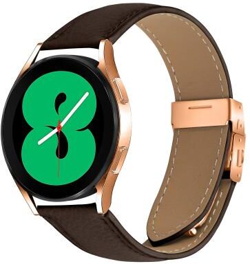 Everyday Crate Leather Watch Band Lychee Texture Rose Gold Buckle Replacement Watch Strap coffee Color