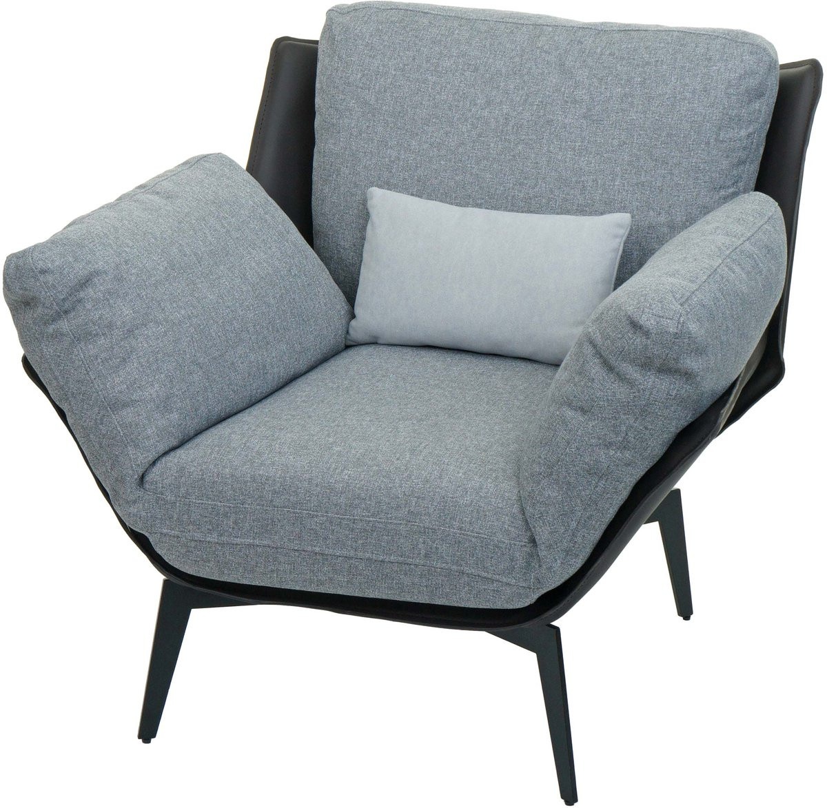 MCW Lounge Fauteuil Zwart met Imitatieleer en Textiel