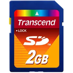 Transcend SD Secure Digital Card (2 GB, SD), Speicherkarte, Blau